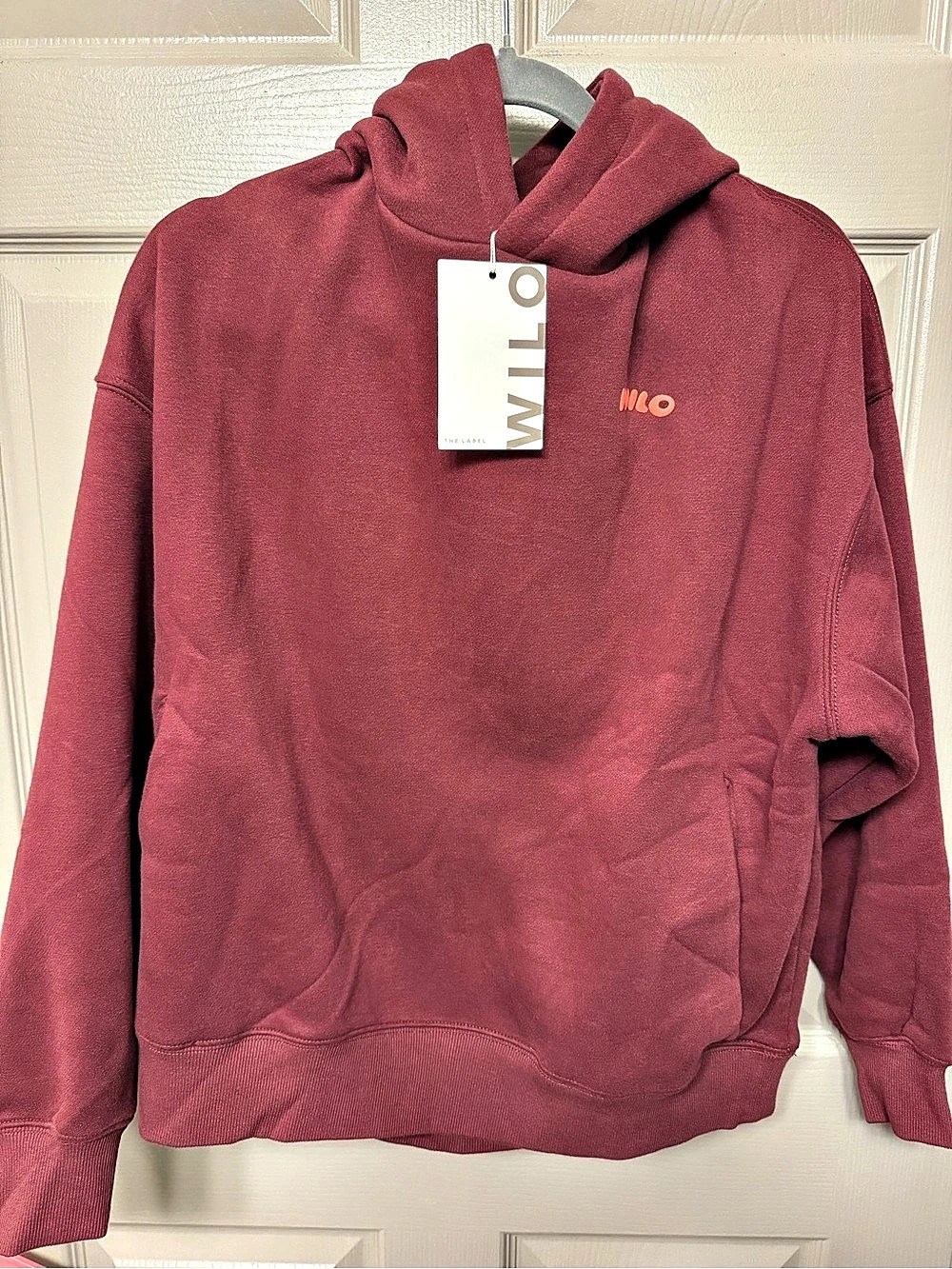 Wilo The Label Wilo Wellness Club Hoodie in Burgundy Size Small NWT